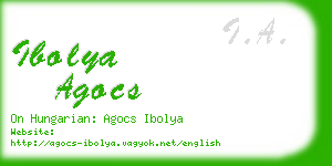 ibolya agocs business card